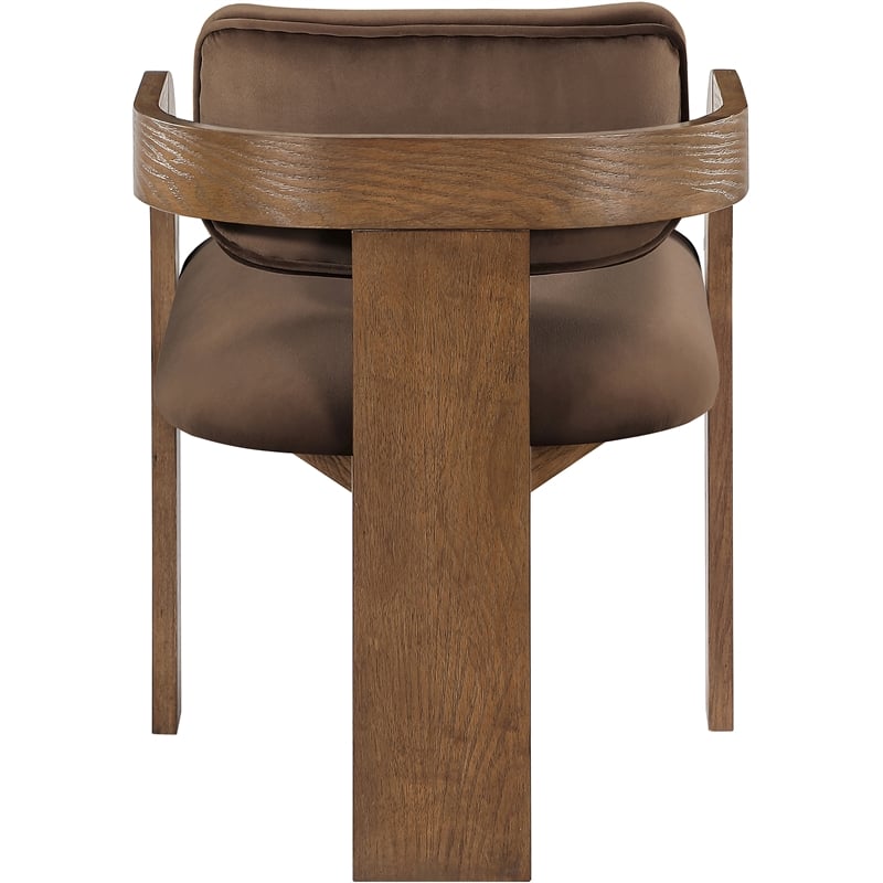 Meridian Furniture Cedra Brown Velvet Performance Fabric Dining Chair (Set of 2)