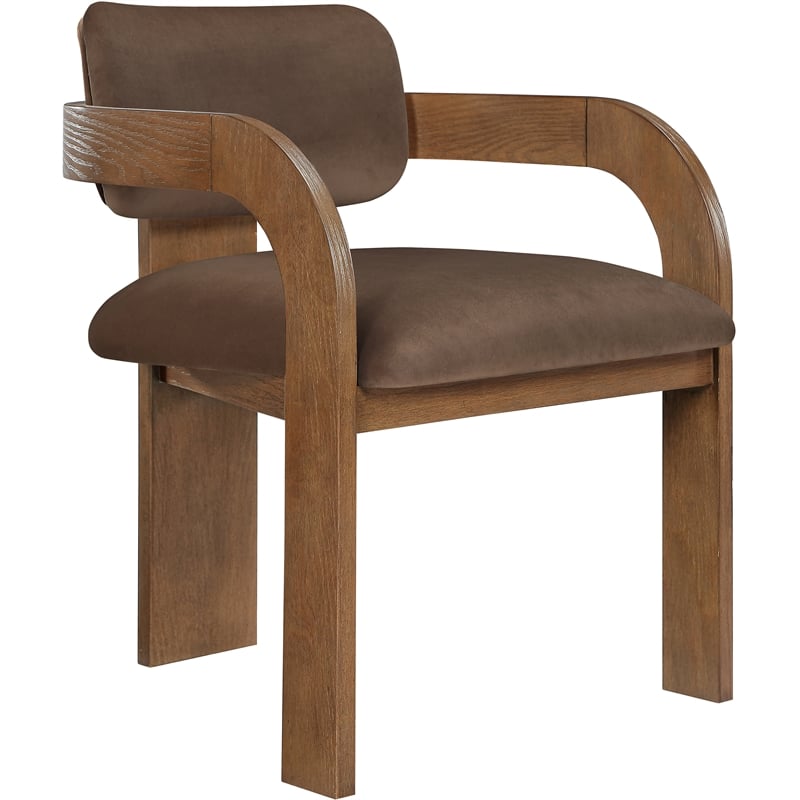 Meridian Furniture Cedra Brown Velvet Performance Fabric Dining Chair (Set of 2)