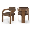 Meridian Furniture Cedra Brown Velvet Performance Fabric Dining Chair (Set of 2)