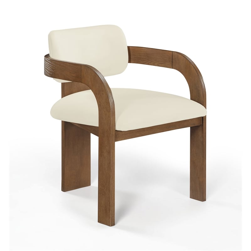 Meridian Furniture Cedra Cream Velvet Performance Fabric Dining Chair (Set of 2)