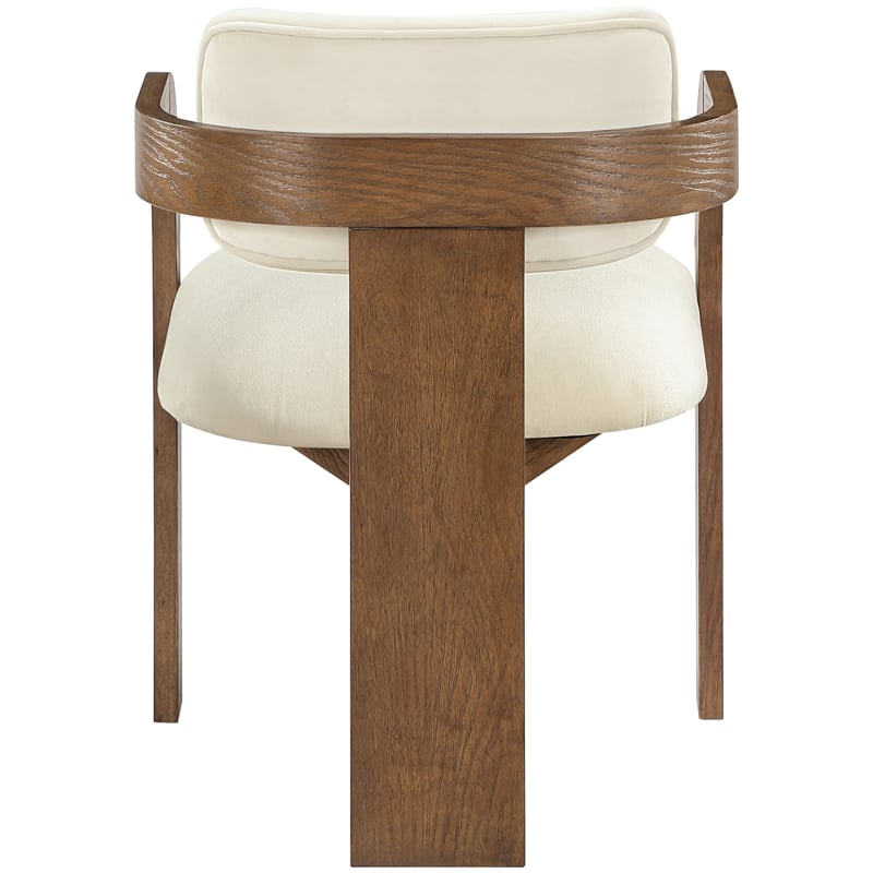 Meridian Furniture Cedra Cream Velvet Performance Fabric Dining Chair (Set of 2)