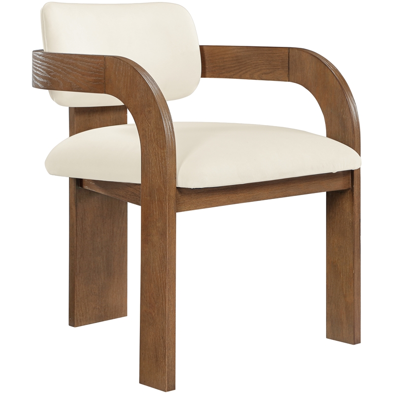 Meridian Furniture Cedra Cream Velvet Performance Fabric Dining Chair (Set of 2)