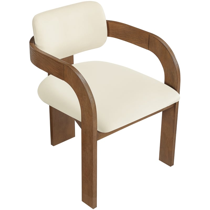 Meridian Furniture Cedra Cream Velvet Performance Fabric Dining Chair (Set of 2)