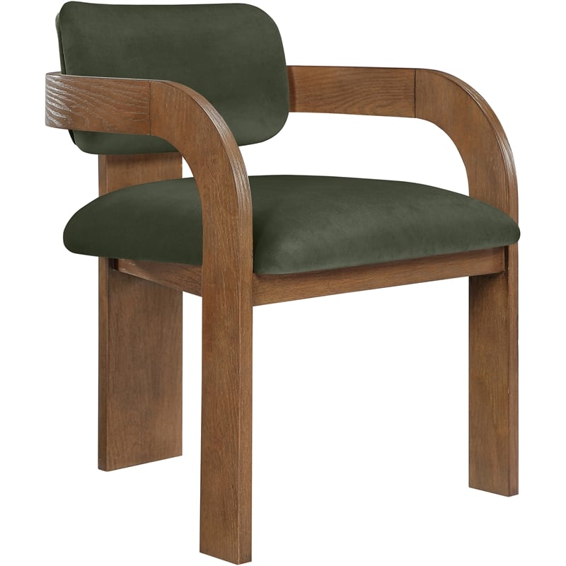 Meridian Furniture Cedra Green Velvet Performance Fabric Dining Chair (Set of 2)