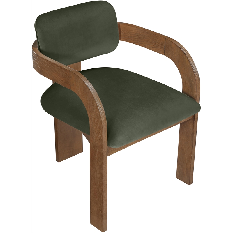Meridian Furniture Cedra Green Velvet Performance Fabric Dining Chair (Set of 2)