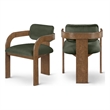 Meridian Furniture Cedra Green Velvet Performance Fabric Dining Chair (Set of 2)