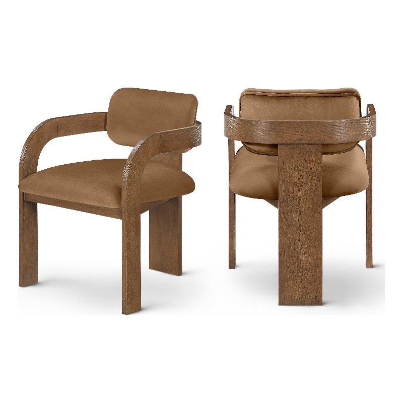 Meridian Furniture Cedra Saddle Velvet Performance Fabric DC (Set of 2)