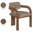 Meridian Furniture Cedra Taupe Velvet Performance Fabric Dining Chair (Set of 2)