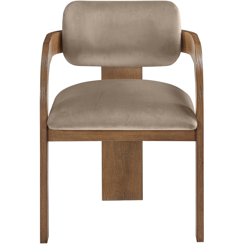 Meridian Furniture Cedra Taupe Velvet Performance Fabric Dining Chair (Set of 2)