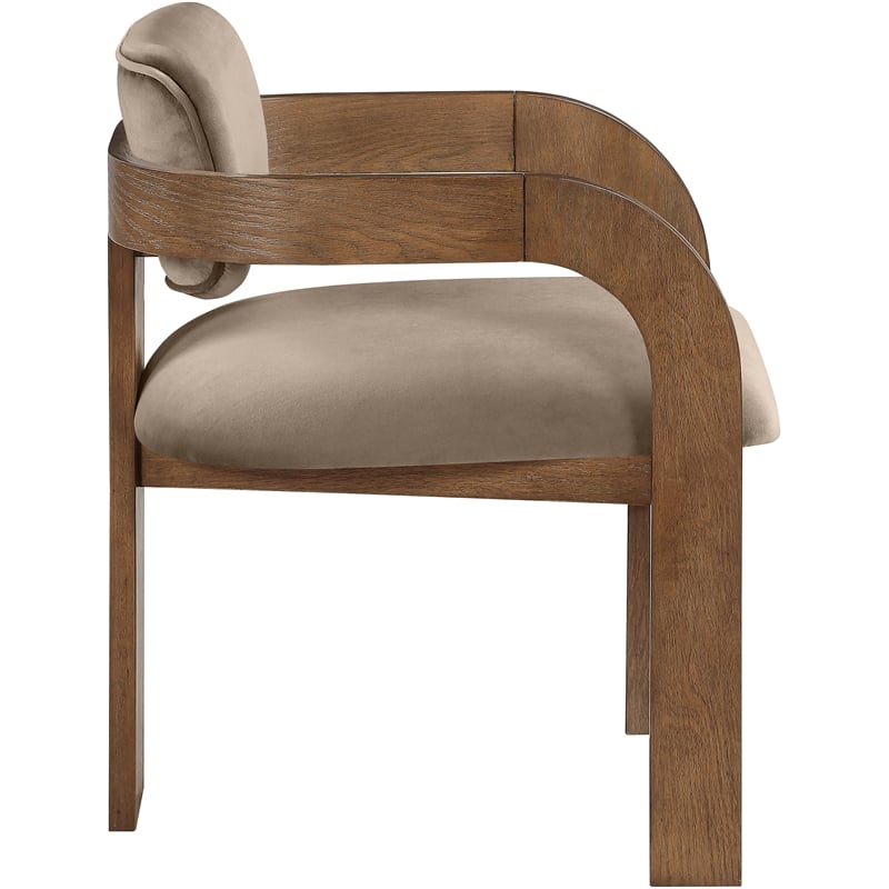 Meridian Furniture Cedra Taupe Velvet Performance Fabric Dining Chair (Set of 2)
