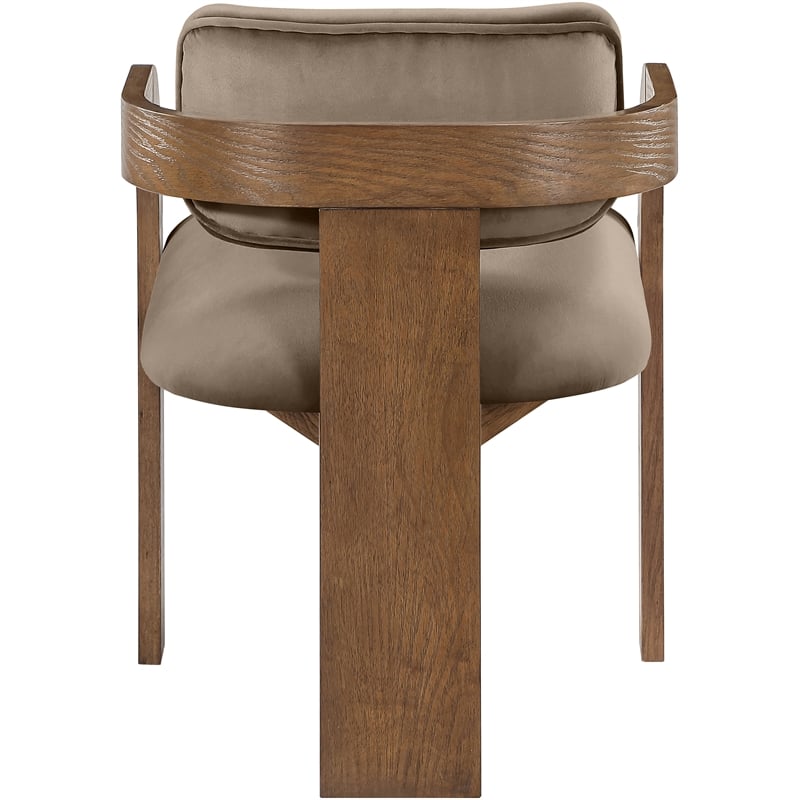 Meridian Furniture Cedra Taupe Velvet Performance Fabric Dining Chair (Set of 2)