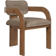 Meridian Furniture Cedra Taupe Velvet Performance Fabric Dining Chair (Set of 2)