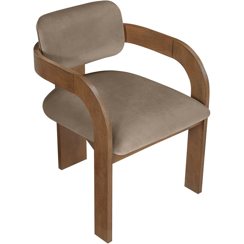 Meridian Furniture Cedra Taupe Velvet Performance Fabric Dining Chair (Set of 2)
