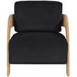 Meridian Furniture Cedra Black Velvet Performance Fabric Accent Chair