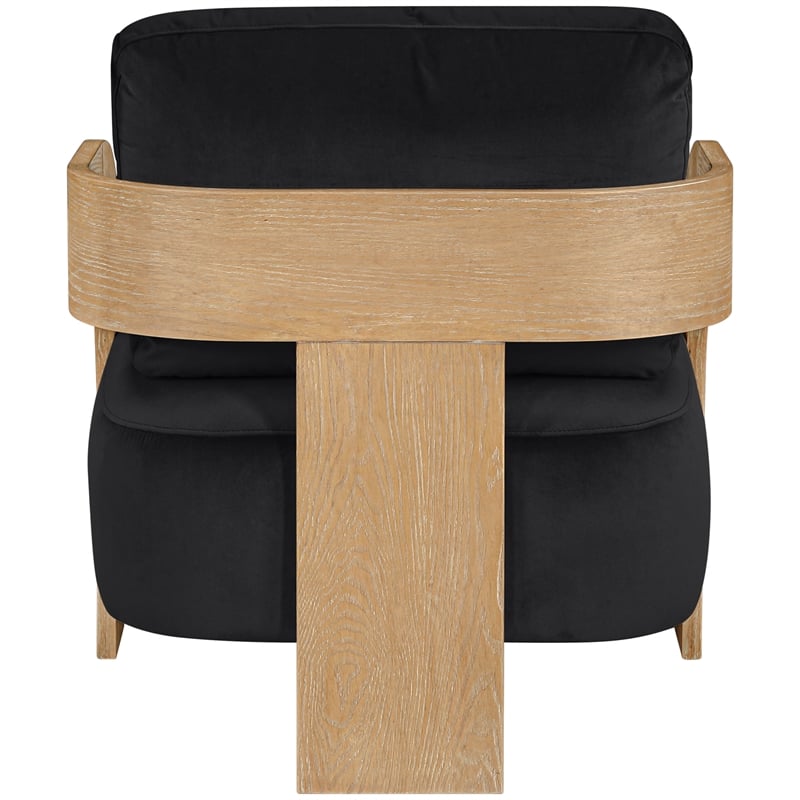 Meridian Furniture Cedra Black Velvet Performance Fabric Accent Chair