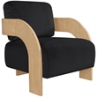 Meridian Furniture Cedra Black Velvet Performance Fabric Accent Chair