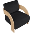 Meridian Furniture Cedra Black Velvet Performance Fabric Accent Chair