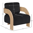 Meridian Furniture Cedra Black Velvet Performance Fabric Accent Chair