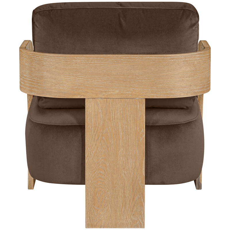 Meridian Furniture Cedra Brown Velvet Performance Fabric Accent Chair