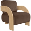 Meridian Furniture Cedra Brown Velvet Performance Fabric Accent Chair