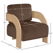 Meridian Furniture Cedra Brown Velvet Performance Fabric Accent Chair