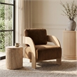 Meridian Furniture Cedra Saddle Velvet Performance Fabric Accent Chair