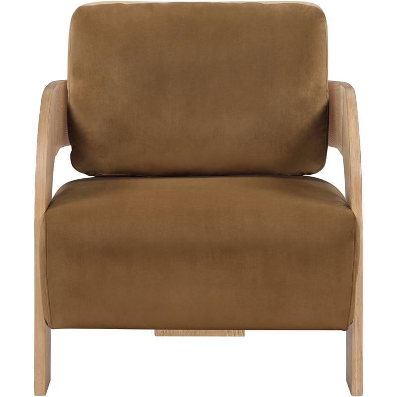 Meridian Furniture Cedra Saddle Velvet Performance Fabric Accent Chair