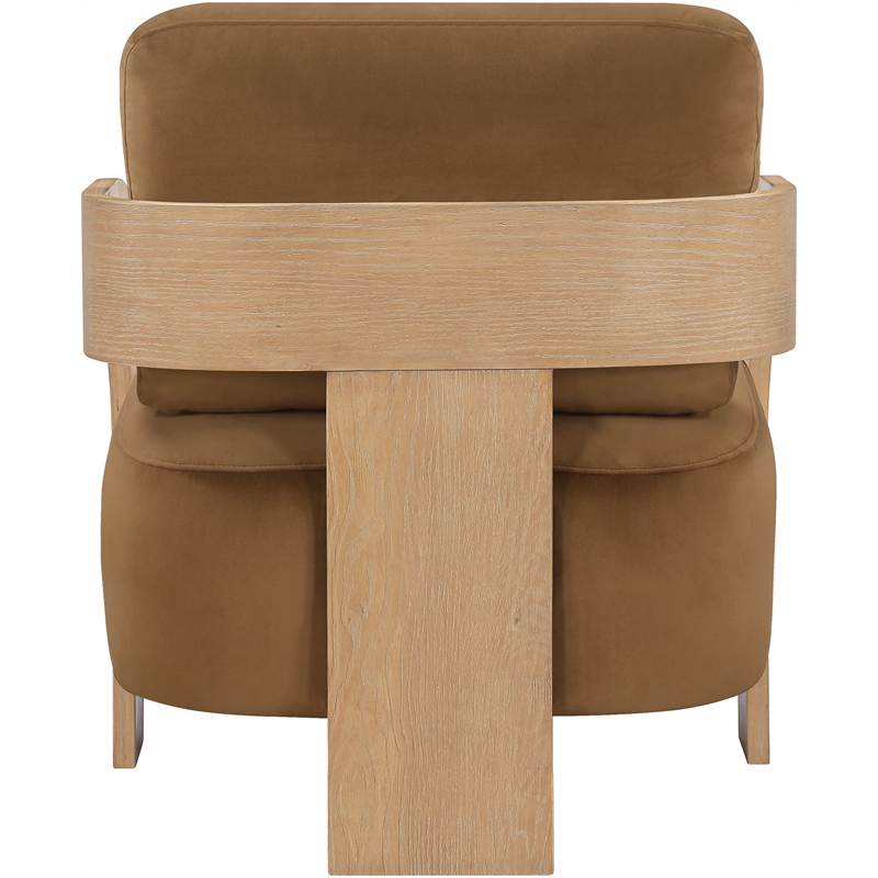 Meridian Furniture Cedra Saddle Velvet Performance Fabric Accent Chair
