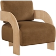 Meridian Furniture Cedra Saddle Velvet Performance Fabric Accent Chair