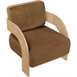 Meridian Furniture Cedra Saddle Velvet Performance Fabric Accent Chair