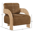 Meridian Furniture Cedra Saddle Velvet Performance Fabric Accent Chair