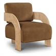 Meridian Furniture Cedra Saddle Velvet Performance Fabric Accent Chair