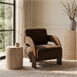 Meridian Furniture Cedra Brown Velvet Performance Fabric Accent Chair