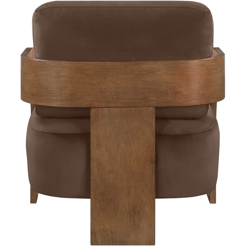 Meridian Furniture Cedra Brown Velvet Performance Fabric Accent Chair