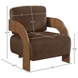 Meridian Furniture Cedra Brown Velvet Performance Fabric Accent Chair