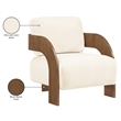Meridian Furniture Cedra Cream Velvet Performance Fabric Accent Chair