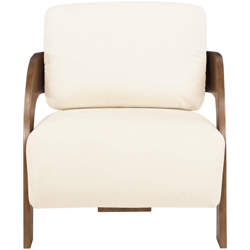 Meridian Furniture Cedra Cream Velvet Performance Fabric Accent Chair