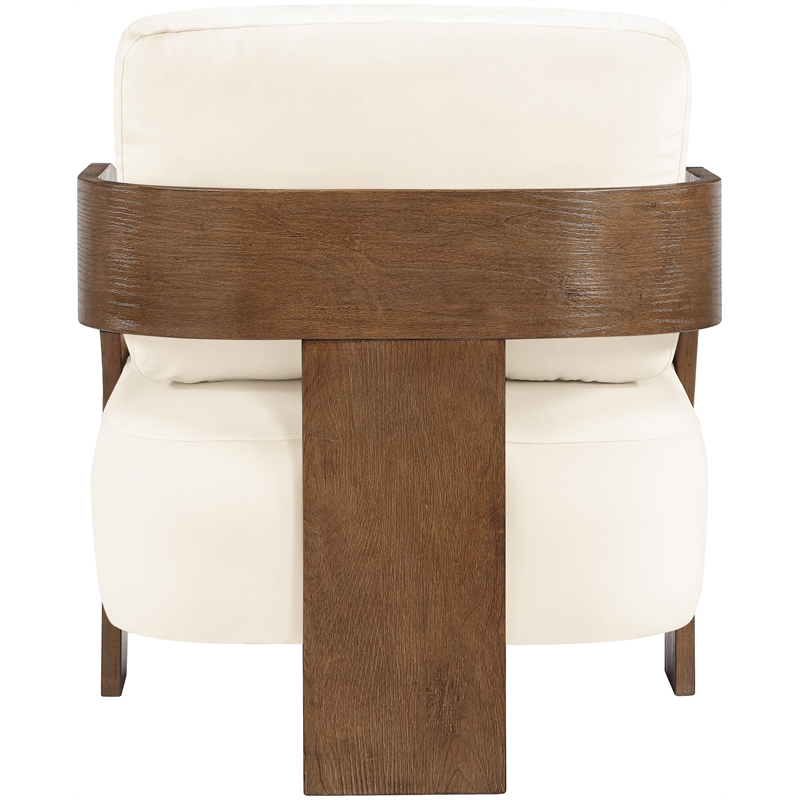 Meridian Furniture Cedra Cream Velvet Performance Fabric Accent Chair