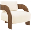Meridian Furniture Cedra Cream Velvet Performance Fabric Accent Chair