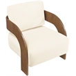 Meridian Furniture Cedra Cream Velvet Performance Fabric Accent Chair