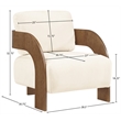 Meridian Furniture Cedra Cream Velvet Performance Fabric Accent Chair