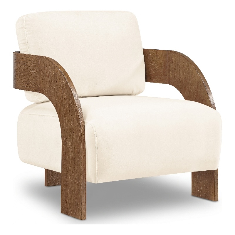 Meridian Furniture Cedra Cream Velvet Performance Fabric Accent Chair