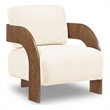 Meridian Furniture Cedra Cream Velvet Performance Fabric Accent Chair