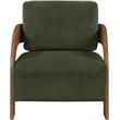 Meridian Furniture Cedra Green Velvet Performance Fabric Accent Chair