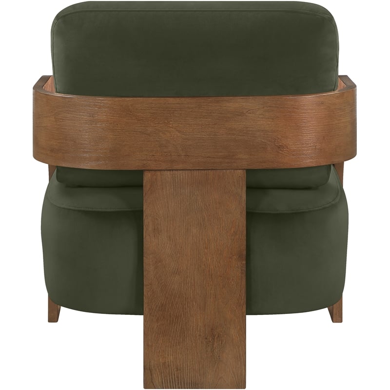 Meridian Furniture Cedra Green Velvet Performance Fabric Accent Chair