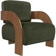 Meridian Furniture Cedra Green Velvet Performance Fabric Accent Chair