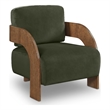 Meridian Furniture Cedra Green Velvet Performance Fabric Accent Chair