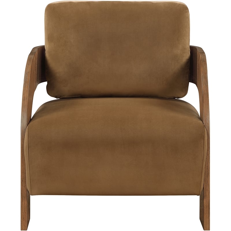 Meridian Furniture Cedra Saddle Velvet Performance Fabric Accent Chair