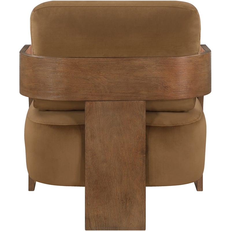 Meridian Furniture Cedra Saddle Velvet Performance Fabric Accent Chair