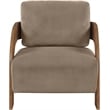 Meridian Furniture Cedra Taupe Velvet Performance Fabric Accent Chair